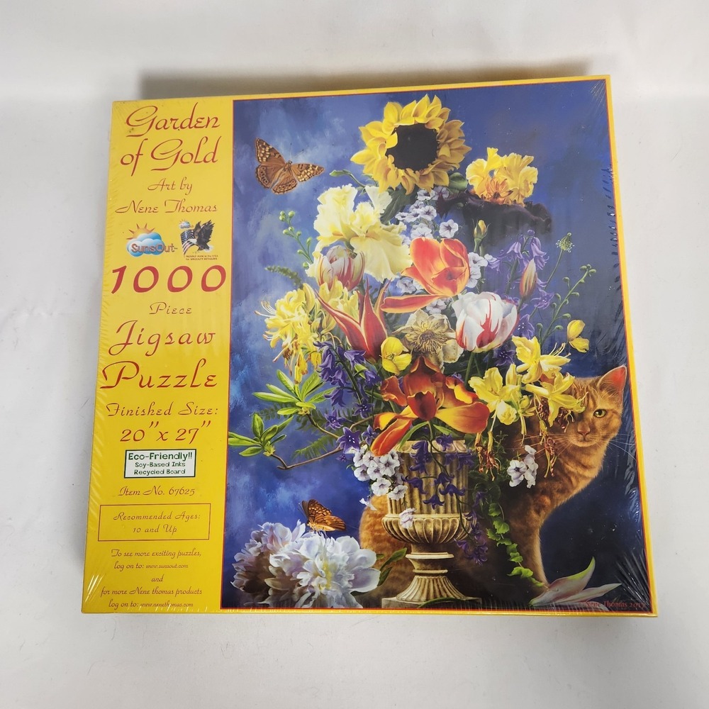 New Sunsout Puzzle Nene Thomas "Garden of Gold" Item 67625‎ - 20"x27"